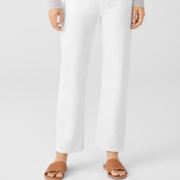 Eileen Fisher White High Waist Straight Ankle Jeans Size 22 NWT $178 - Picture 3 of 6